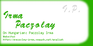 irma paczolay business card